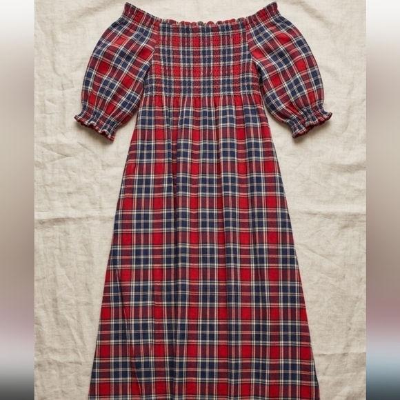 Hill House Dresses & Skirts - Hill House Home Caroline Nap Dress Tartan Plaid Smocked Maxi Medium